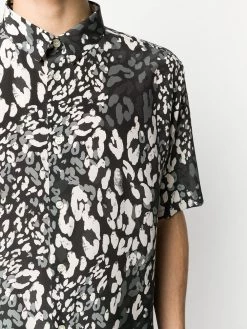 Saint Laurent leopard print short-sleeved shirt