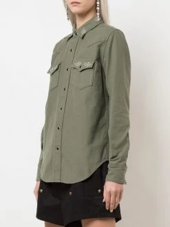 Saint Laurent round stud embellished shirt