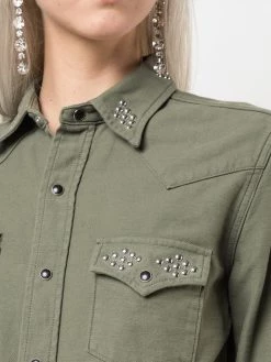 Saint Laurent round stud embellished shirt