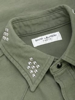 Saint Laurent round stud embellished shirt