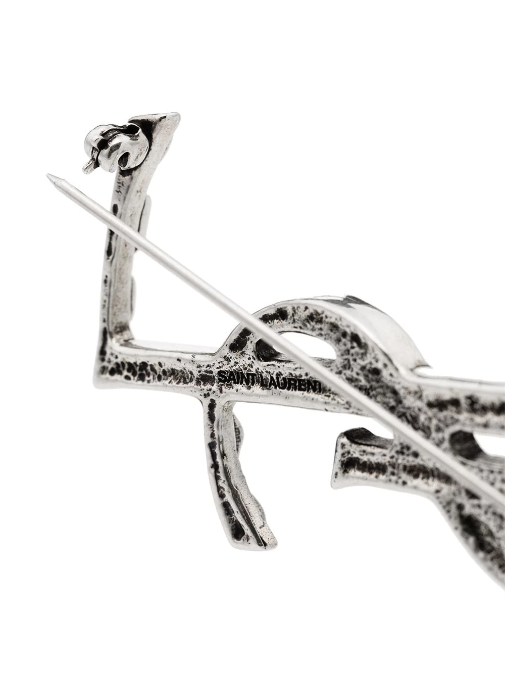 Saint Laurent Opyum crocodile-effect monogram brooch