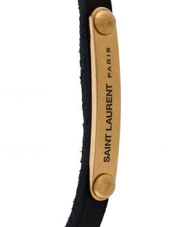 Saint Laurent engraved logo plaque bracelet