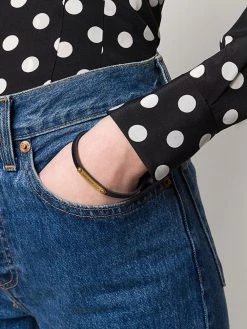 Saint Laurent engraved logo plaque bracelet