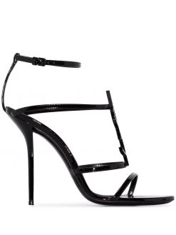 Saint Laurent Cassandra logo plaque 110mm sandals