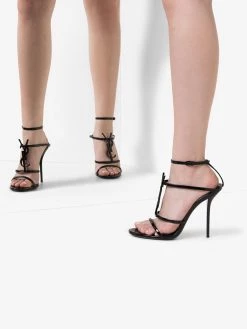 Saint Laurent Cassandra logo plaque 110mm sandals
