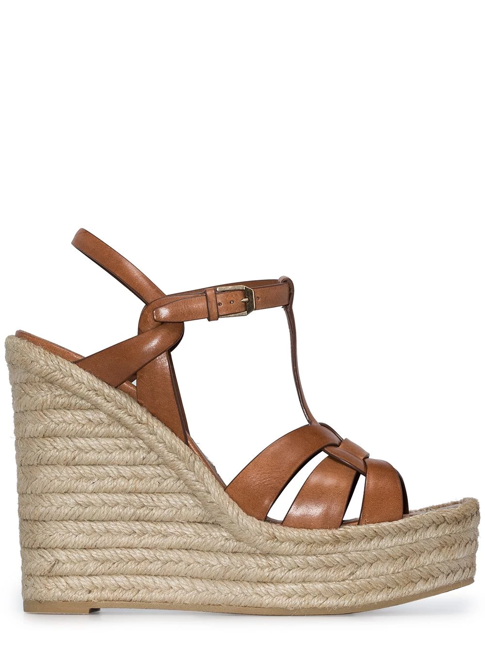 Saint Laurent T-strap 85mm espadrille wedge sandals