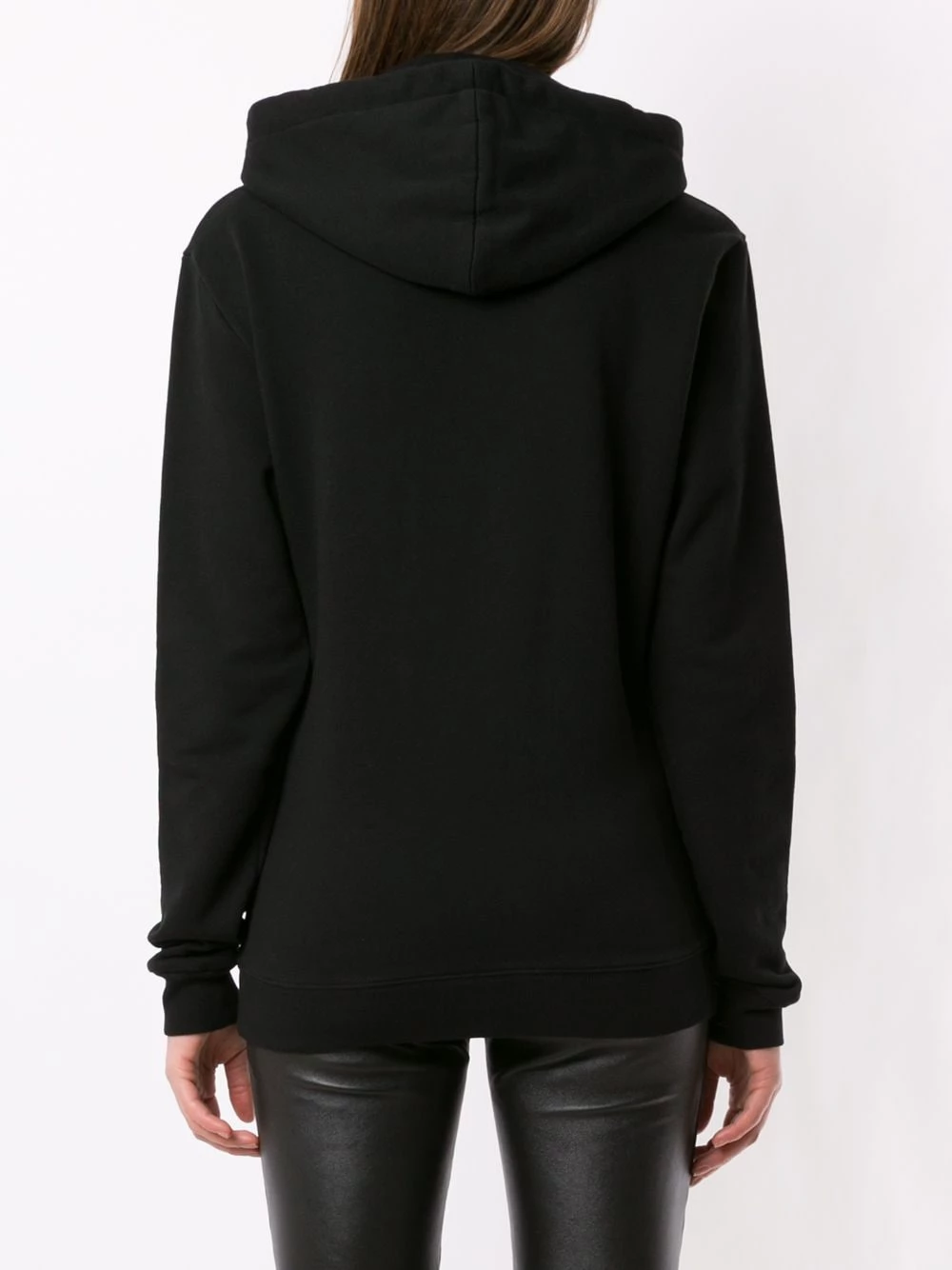 Saint Laurent logo print cotton hoodie