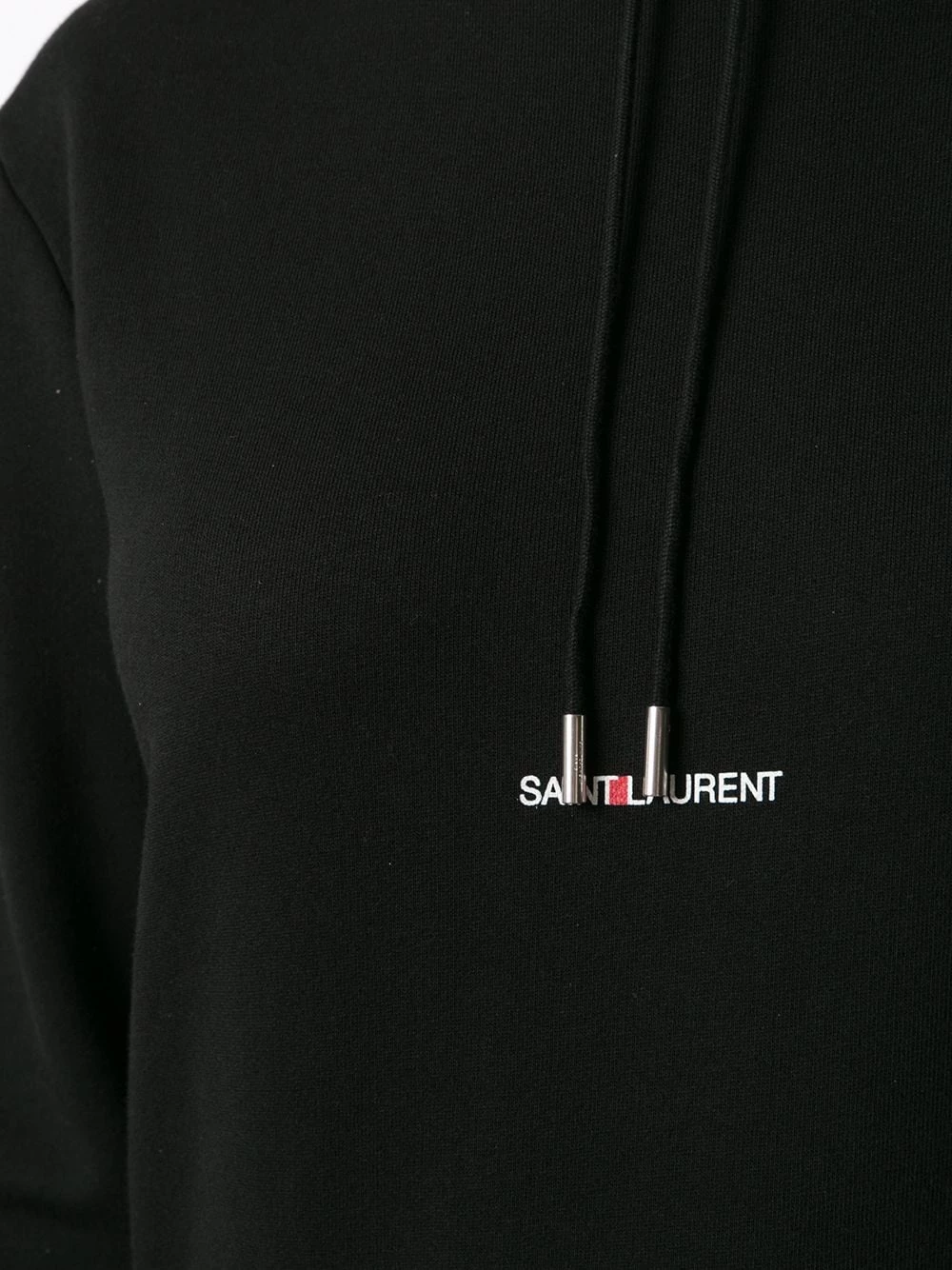 Saint Laurent logo print cotton hoodie