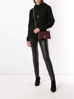 Saint Laurent logo print cotton hoodie