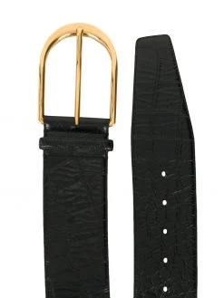 Saint Laurent crocodile-embossed buckle belt