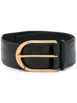 Saint Laurent crocodile-embossed buckle belt