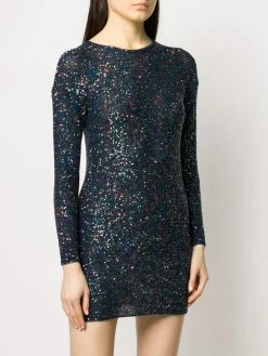 Saint Laurent sequin embroidery fitted dress