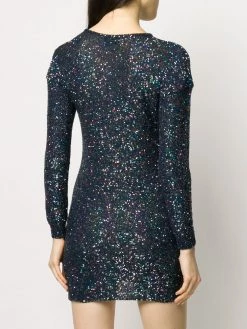 Saint Laurent sequin embroidery fitted dress