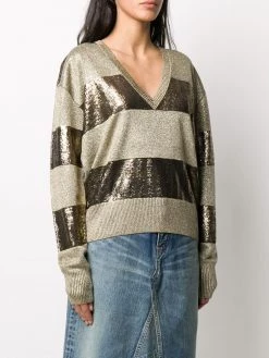 Saint Laurent horizontal striped knitted jumper