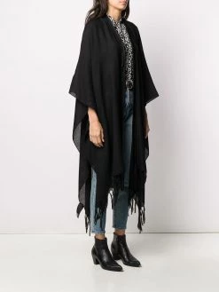 Saint Laurent fringed poncho