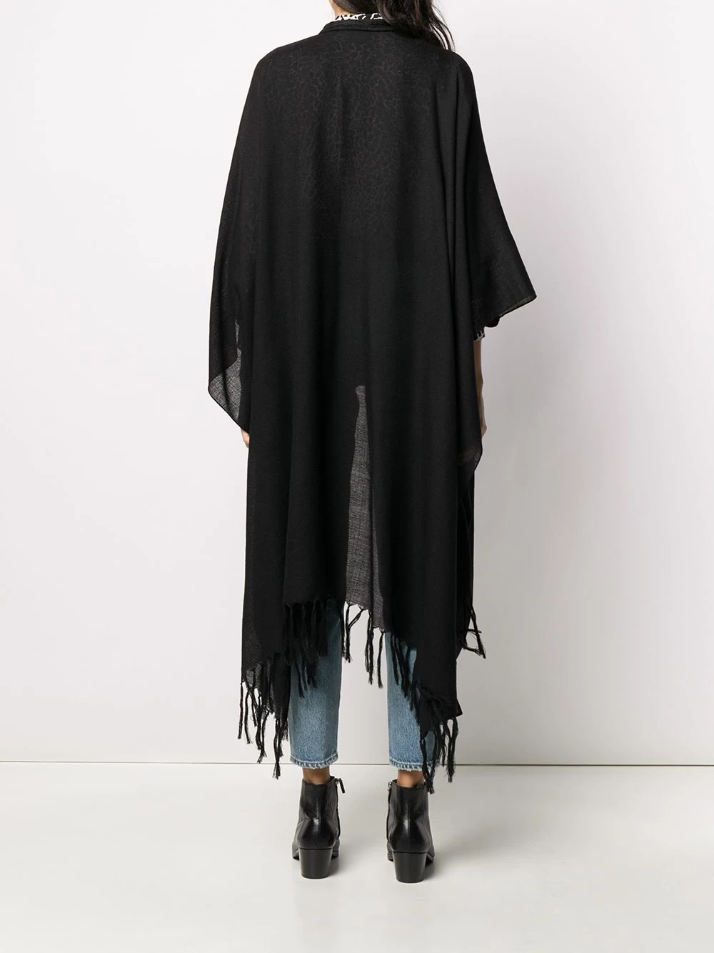 Saint Laurent fringed poncho