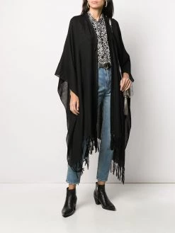 Saint Laurent fringed poncho