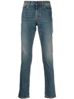 Saint Laurent faded-effect blue jeans