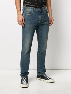 Saint Laurent faded-effect blue jeans