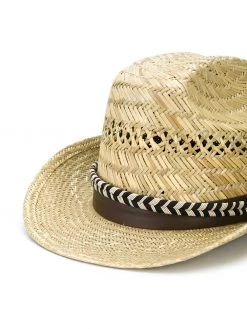 Saint Laurent braided ribbon fedora hat