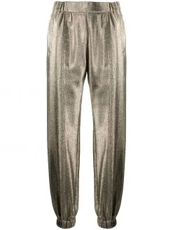 Saint Laurent metallic-effect tapered trousers