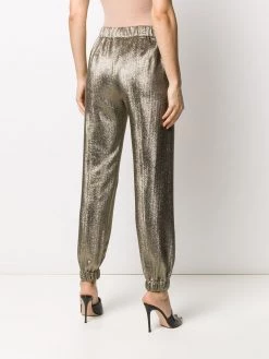 Saint Laurent metallic-effect tapered trousers