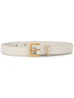 Saint Laurent Monogram square-buckle narrow belt