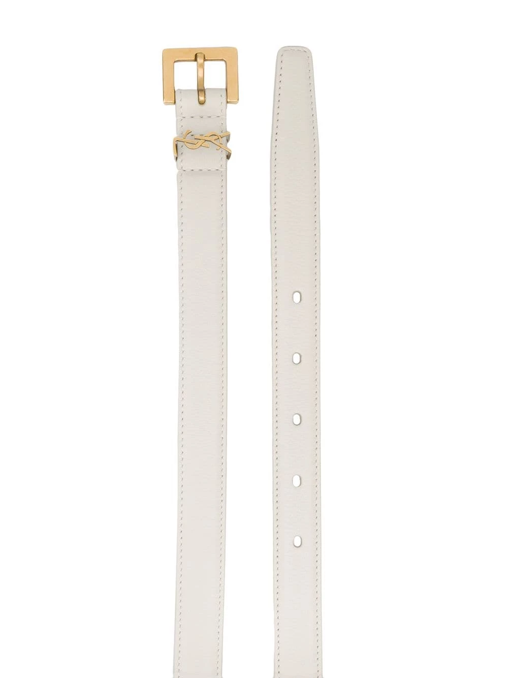 Saint Laurent Monogram square-buckle narrow belt