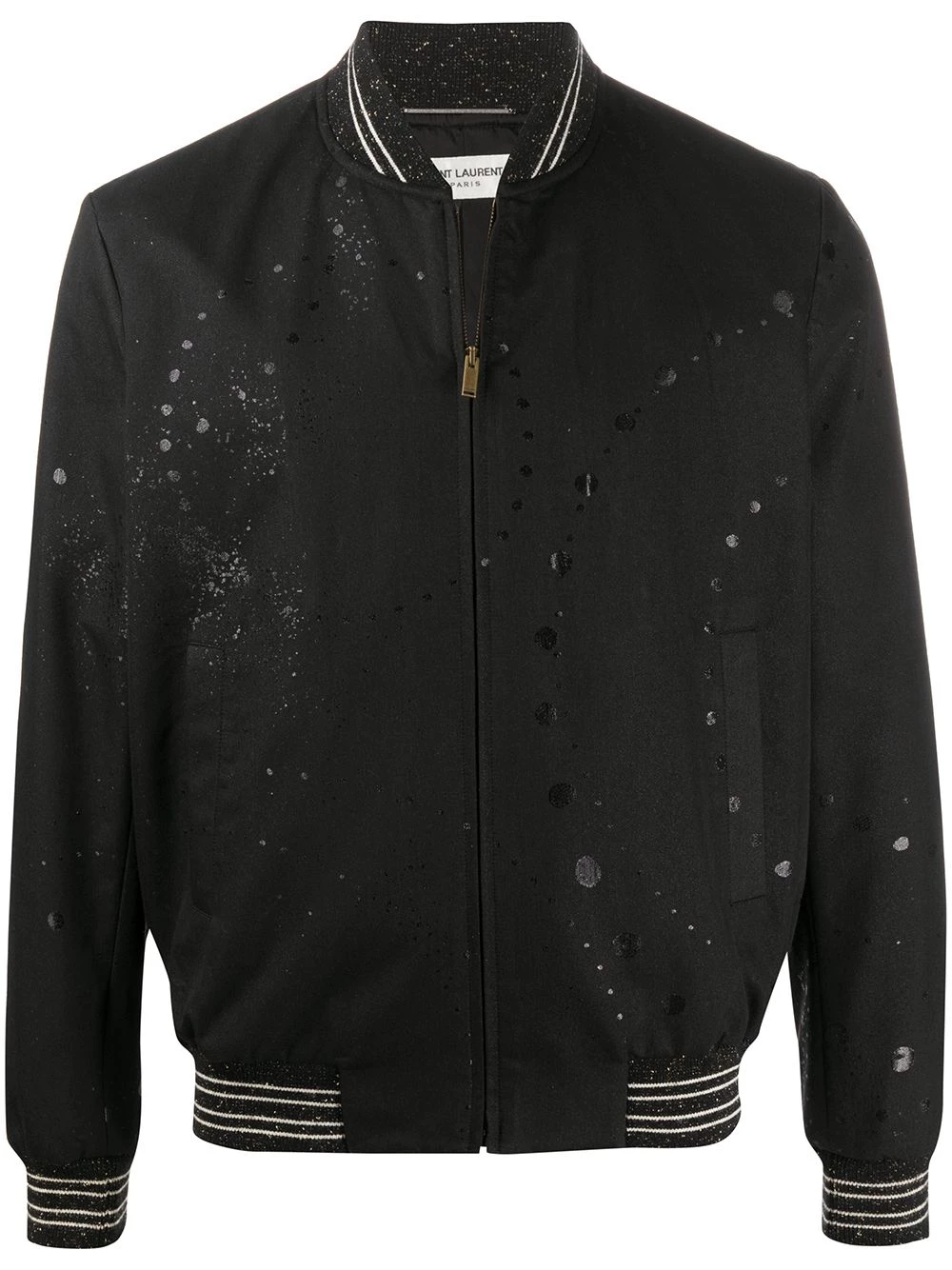 Saint Laurent paint splatter bomber jacket