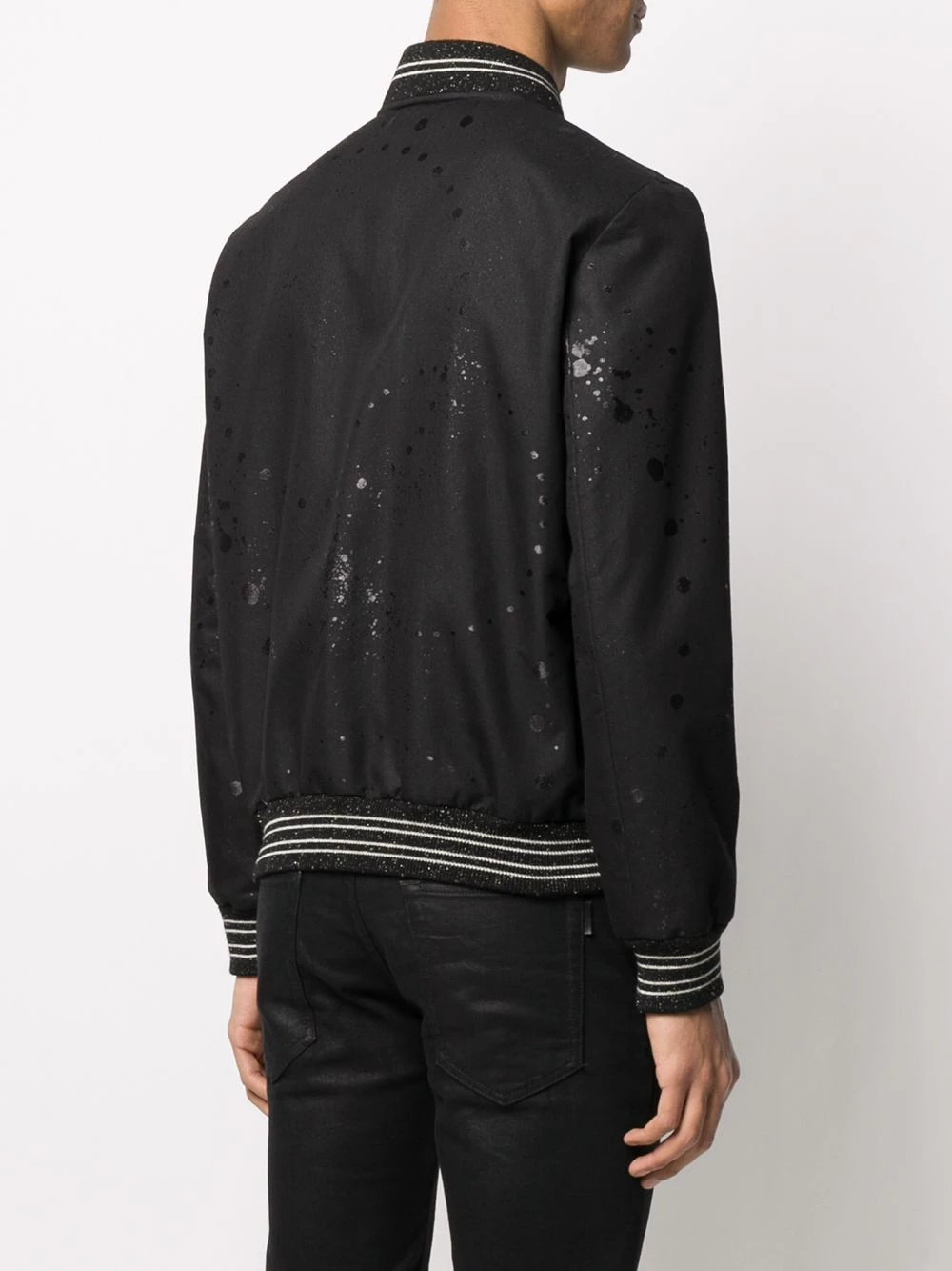 Saint Laurent paint splatter bomber jacket