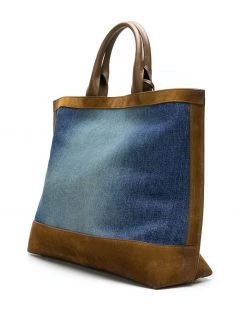 Saint Laurent two-tone multi-fabric tote