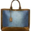 Saint Laurent two-tone multi-fabric tote