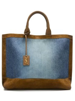 Saint Laurent two-tone multi-fabric tote