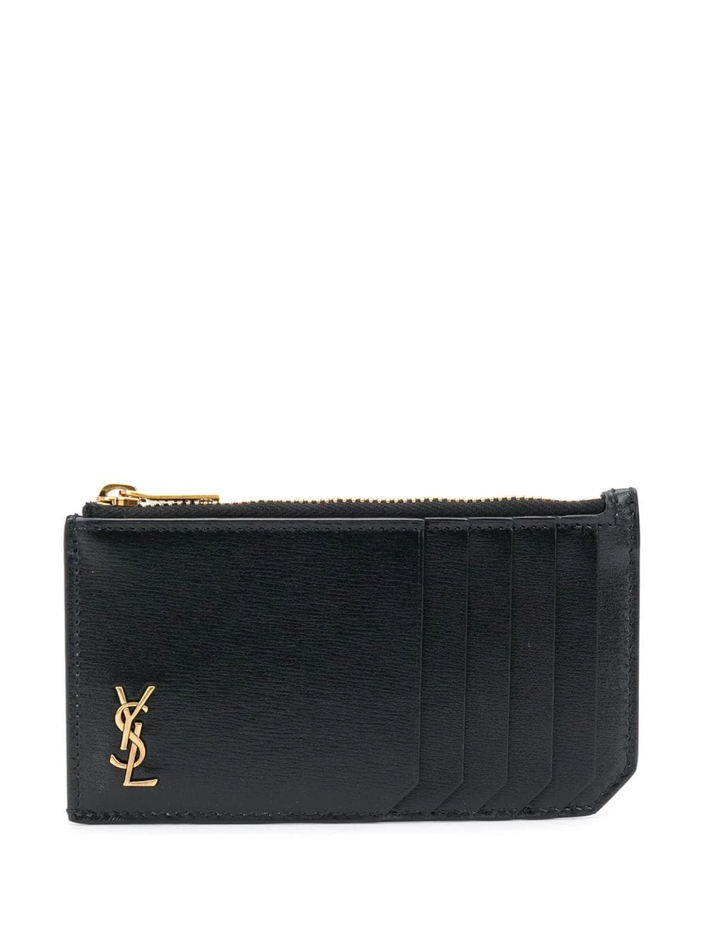 Saint Laurent logo plaque zipped cardholder
