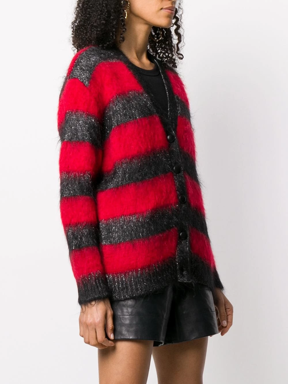 Saint Laurent striped lurex detail cardigan