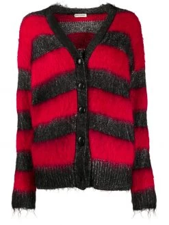 Saint Laurent striped lurex detail cardigan
