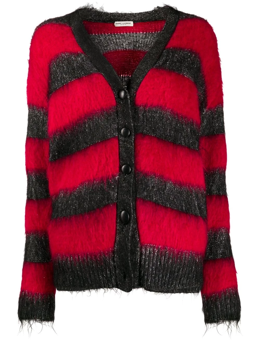 Saint Laurent striped lurex detail cardigan