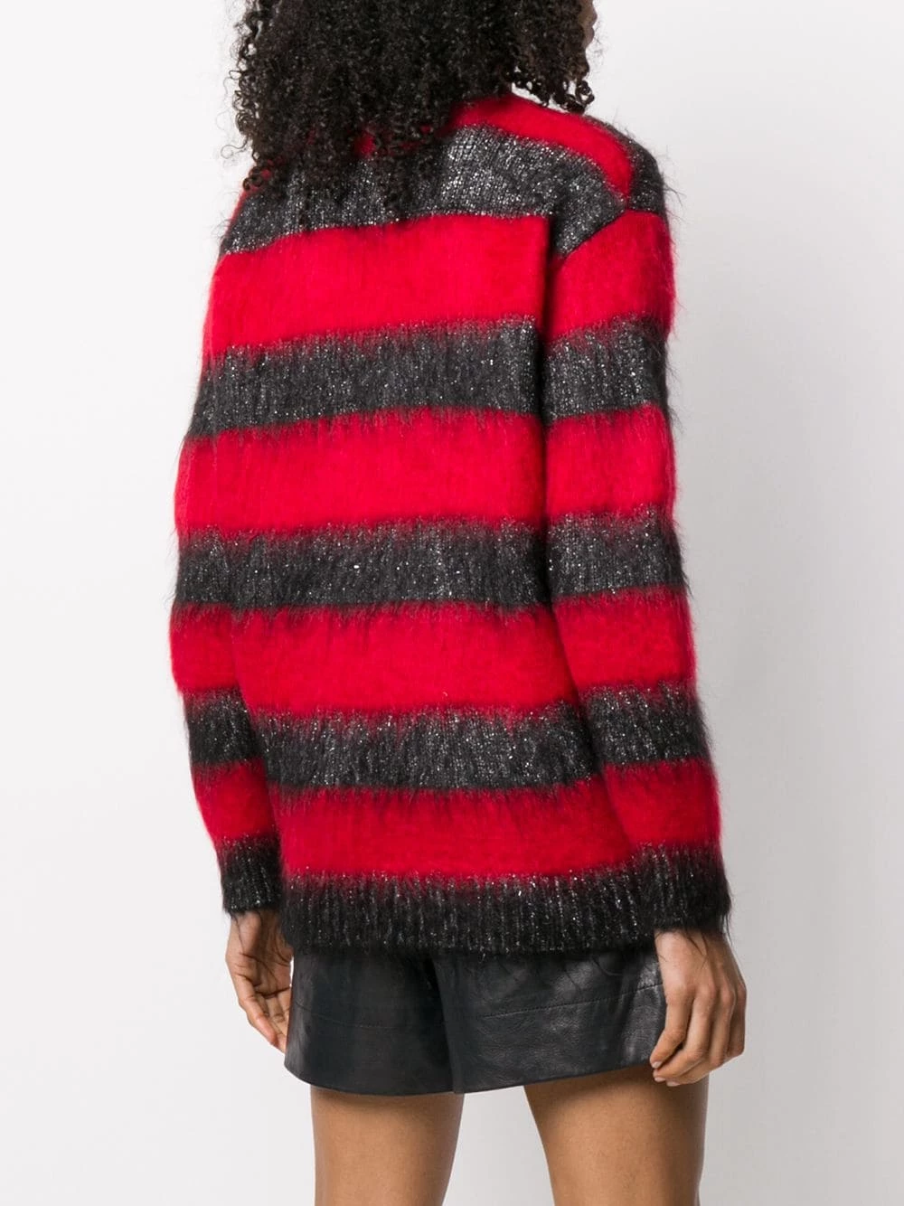 Saint Laurent striped lurex detail cardigan
