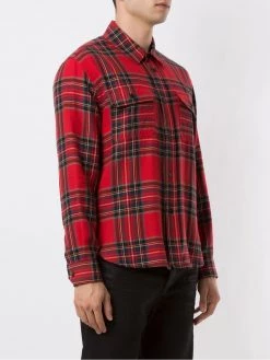 Saint Laurent check print button-up shirt