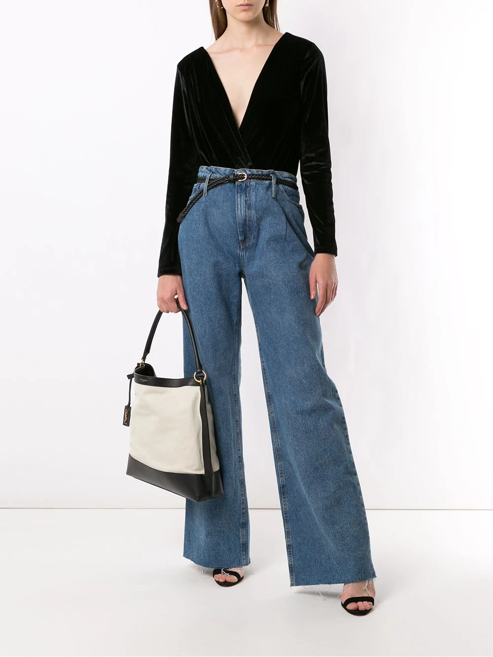 Saint Laurent Tag two-tone tote bag