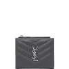 Saint Laurent pebbled Monogram cardholder