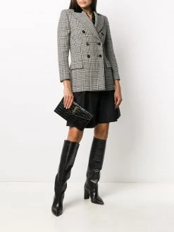 Saint Laurent Uptown crocodile-effect monogram clutch