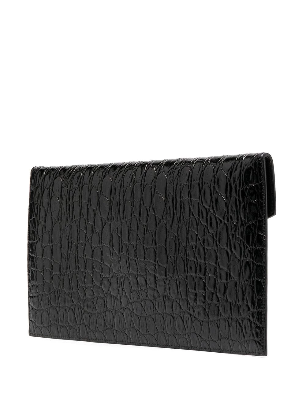 Saint Laurent Uptown crocodile-effect monogram clutch