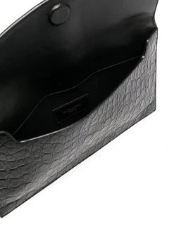 Saint Laurent Uptown crocodile-effect monogram clutch