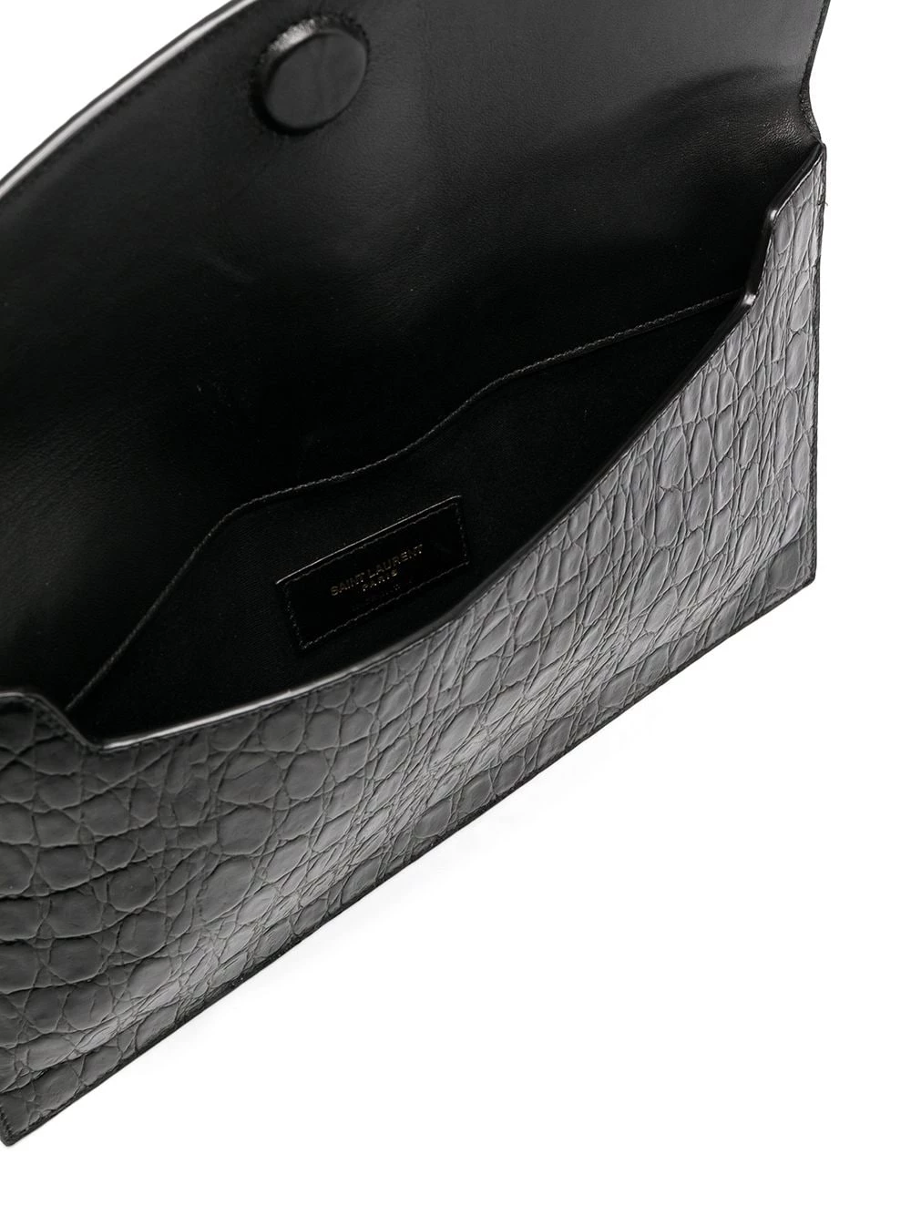 Saint Laurent Uptown crocodile-effect monogram clutch