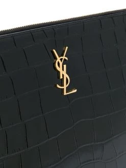 Saint Laurent crocodile-embossed tablet-holder pouch bag