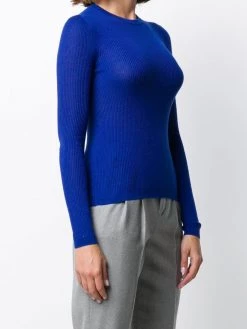 Saint Laurent round neck ribbed jumper