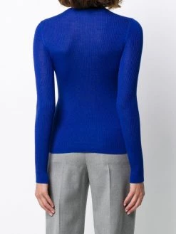 Saint Laurent round neck ribbed jumper