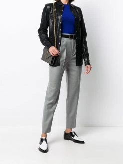 Saint Laurent round neck ribbed jumper