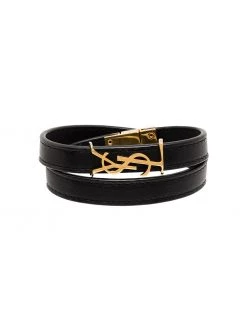 Saint Laurent logo-plaque wraparound bracelet